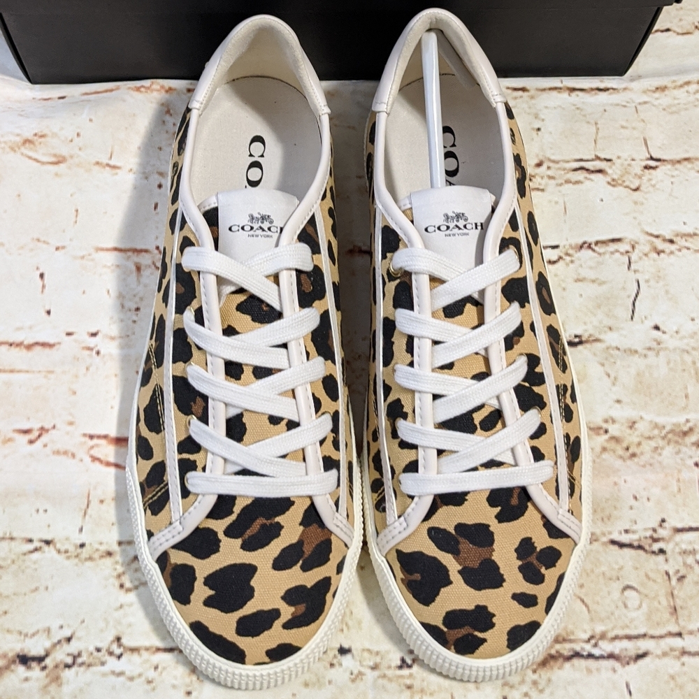 ๐ SALE Coach Leopard Low Top Sneakers - Picture 2 of 8